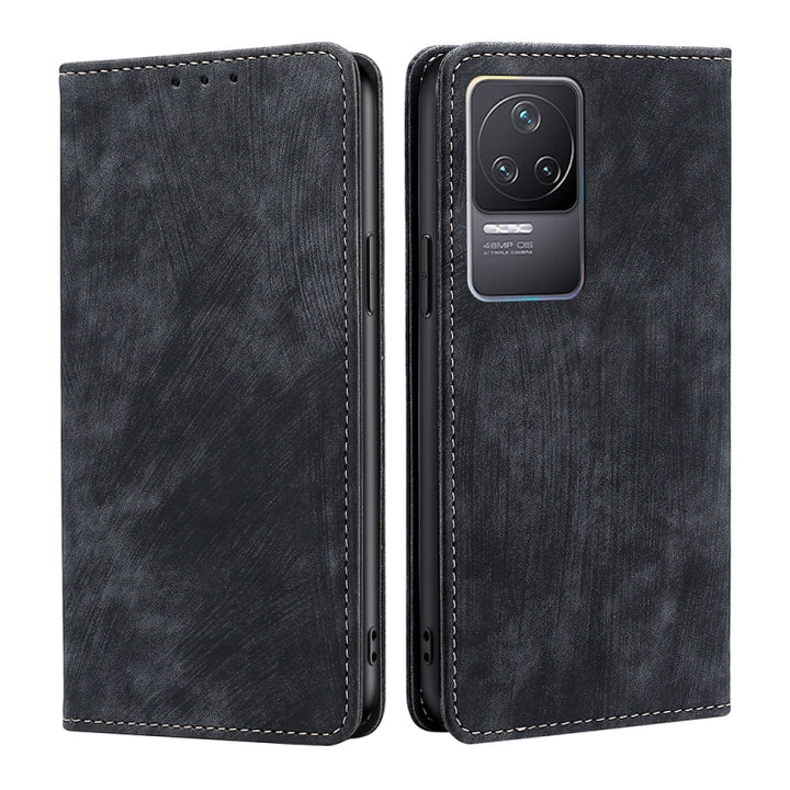 RFID Anti-theft Brush Magnetic Leather Phone Case, For Xiaomi Redmi K50/K50 Pro, For Xiaomi Redmi Note 11 5G/Poco M4 Pro 5G, For Xiaomi Redmi Note 10 JE  Japan, For Xiaomi 12, For Xiaomi 12S Ultra, For Xiaomi Poco C40