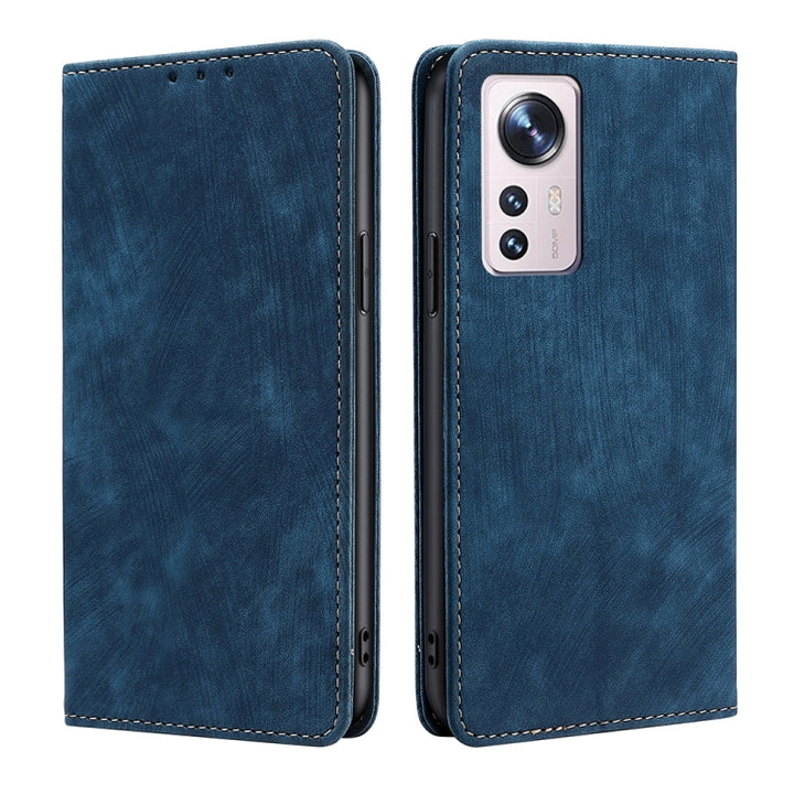 RFID Anti-theft Brush Magnetic Leather Phone Case, For Xiaomi Redmi K50/K50 Pro, For Xiaomi Redmi Note 11 5G/Poco M4 Pro 5G, For Xiaomi Redmi Note 10 JE  Japan, For Xiaomi 12, For Xiaomi 12S Ultra, For Xiaomi Poco C40