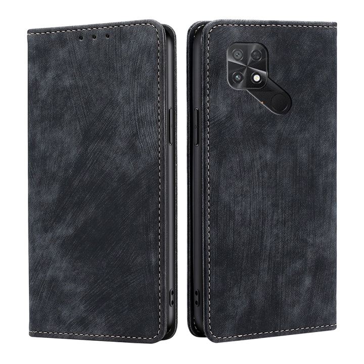 RFID Anti-theft Brush Magnetic Leather Phone Case, For Xiaomi Redmi K50/K50 Pro, For Xiaomi Redmi Note 11 5G/Poco M4 Pro 5G, For Xiaomi Redmi Note 10 JE  Japan, For Xiaomi 12, For Xiaomi 12S Ultra, For Xiaomi Poco C40