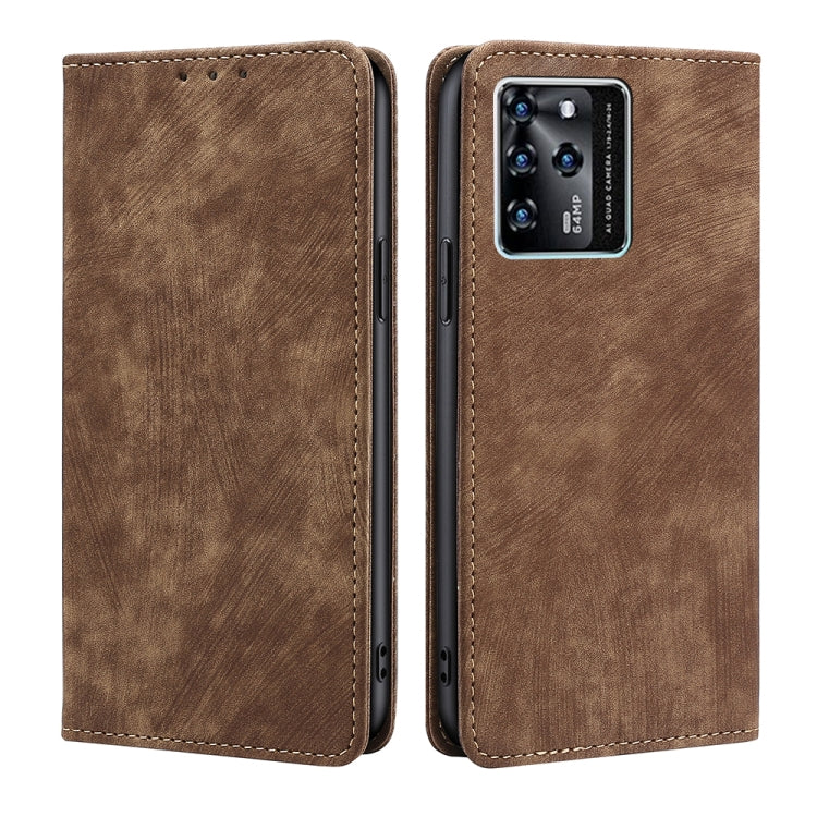 RFID Anti-theft Brush Magnetic Leather Phone Case, For Xiaomi Poco M4 5G, For OnePlus Nord CE 2 5G, For ZTE Blabe V30, For ZTE Axon 30 Pro