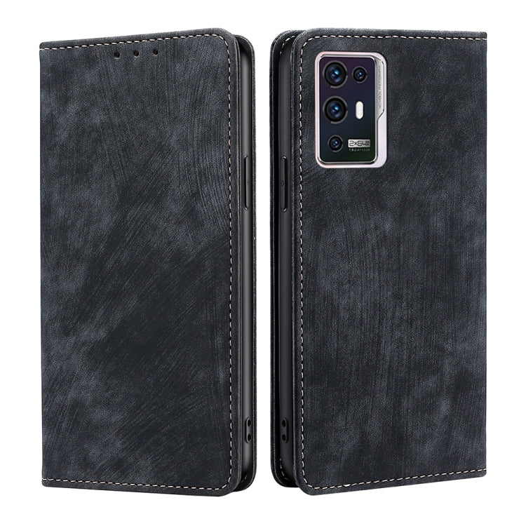 RFID Anti-theft Brush Magnetic Leather Phone Case, For Xiaomi Poco M4 5G, For OnePlus Nord CE 2 5G, For ZTE Blabe V30, For ZTE Axon 30 Pro