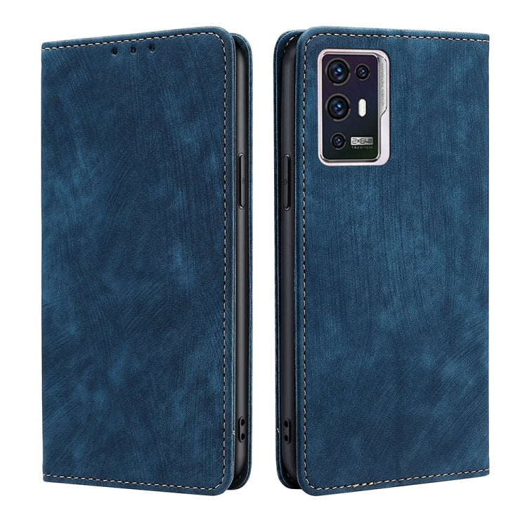 RFID Anti-theft Brush Magnetic Leather Phone Case, For Xiaomi Poco M4 5G, For OnePlus Nord CE 2 5G, For ZTE Blabe V30, For ZTE Axon 30 Pro