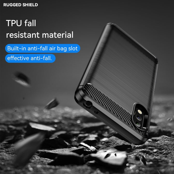 Brushed Texture Carbon Fiber TPU Phone Case, For Sony Xperia Ace II, For Sony Xperia 1 IV, For Sony Xperia 10 IV, For Sony Xperia Ace III