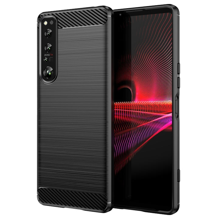 Brushed Texture Carbon Fiber TPU Phone Case, For Sony Xperia Ace II, For Sony Xperia 1 IV, For Sony Xperia 10 IV, For Sony Xperia Ace III