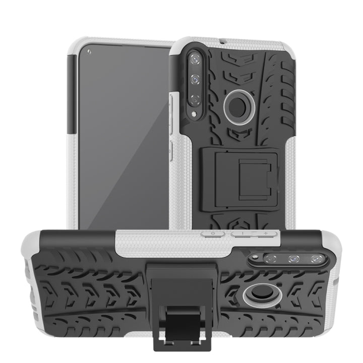 Tire Texture Shockproof TPU+PC Protective Case with Holder, For Motorola Moto E (2020), For Sony Xperia 1 II, For Huawei P40 Lite, For Huawei Y7P