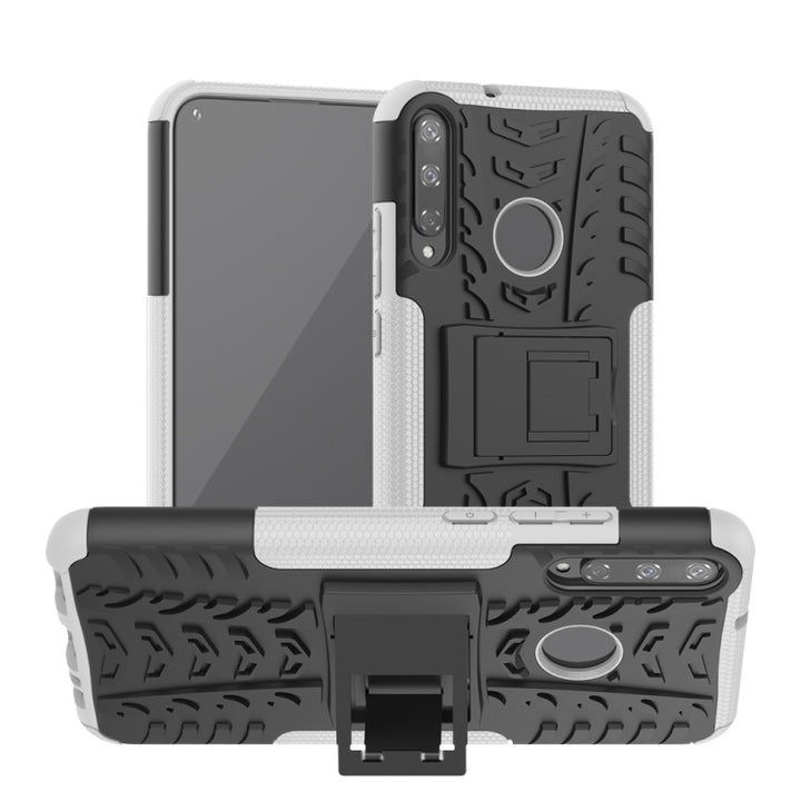 Tire Texture Shockproof TPU+PC Protective Case with Holder, For Huawei Honor Play 3, For LG V60 ThinQ, For Nokia 2.3, For Galaxy A70e