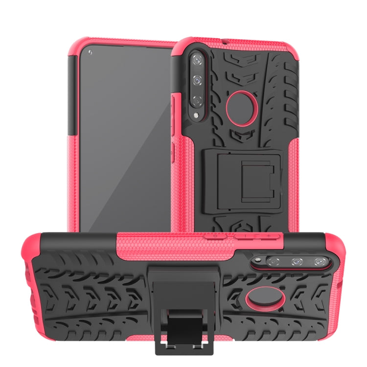 Tire Texture Shockproof TPU+PC Protective Case with Holder, For Huawei Honor Play 3, For LG V60 ThinQ, For Nokia 2.3, For Galaxy A70e