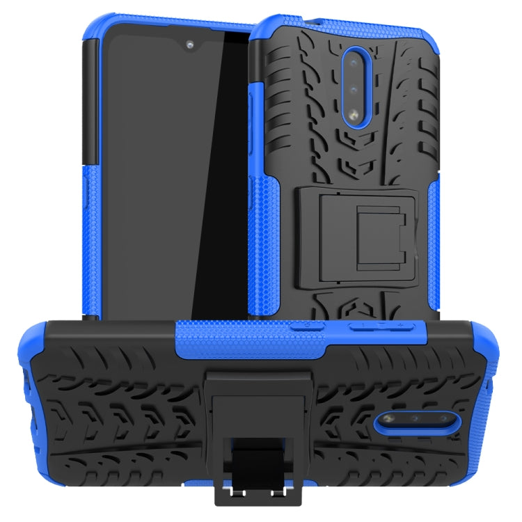 Tire Texture Shockproof TPU+PC Protective Case with Holder, For Huawei Honor Play 3, For LG V60 ThinQ, For Nokia 2.3, For Galaxy A70e