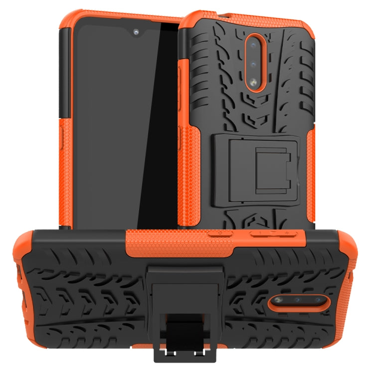 Tire Texture Shockproof TPU+PC Protective Case with Holder, For Huawei Honor Play 3, For LG V60 ThinQ, For Nokia 2.3, For Galaxy A70e