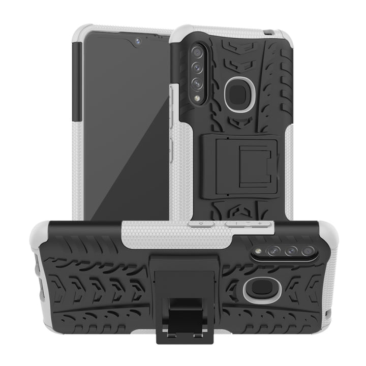 Tire Texture Shockproof TPU+PC Protective Case with Holder, For Huawei Honor Play 3, For LG V60 ThinQ, For Nokia 2.3, For Galaxy A70e