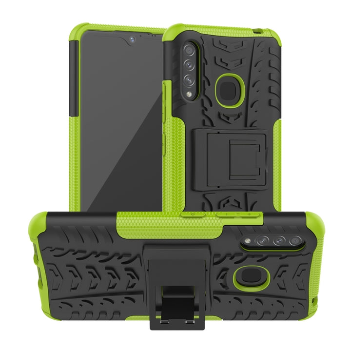 Tire Texture Shockproof TPU+PC Protective Case with Holder, For Huawei Honor Play 3, For LG V60 ThinQ, For Nokia 2.3, For Galaxy A70e