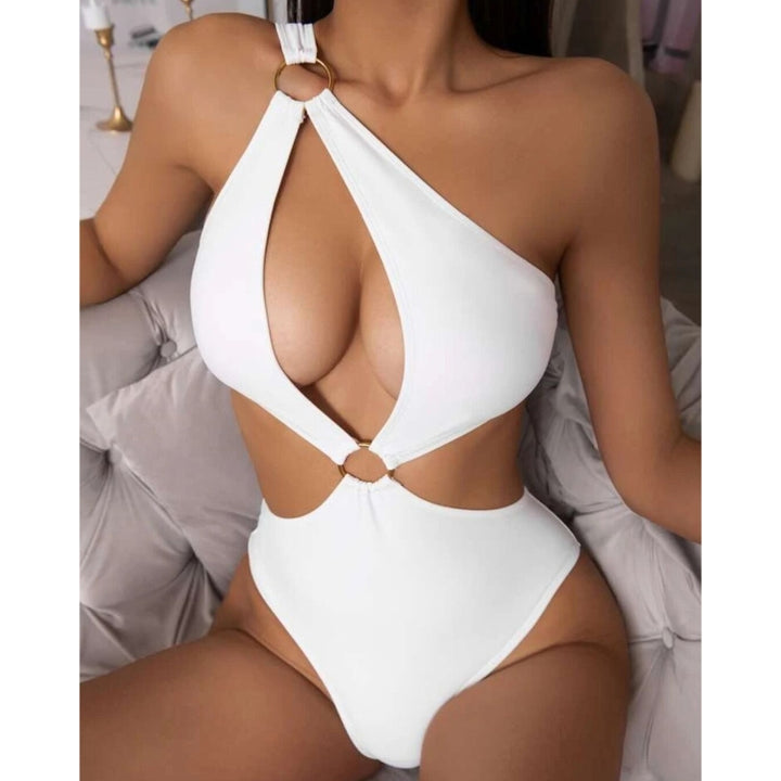 Solid Color One Piece Bikini Swimsuit, S, M, L, XL