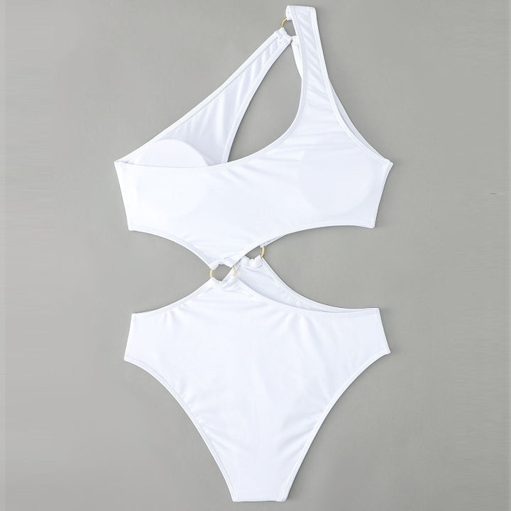 Solid Color One Piece Bikini Swimsuit, S, M, L, XL