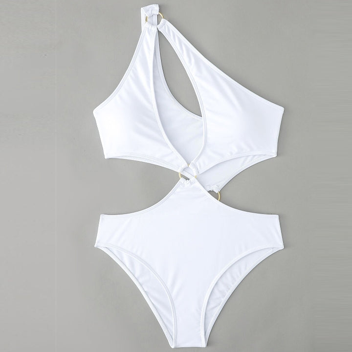 Solid Color One Piece Bikini Swimsuit, S, M, L, XL