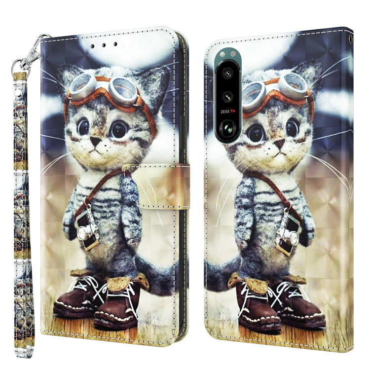 3D Painted Leather Phone Case, For Sony Xperia 5 II, For Sony Xperia 5 III, For Sony Xperia 10 II, For Sony Xperia 10 III