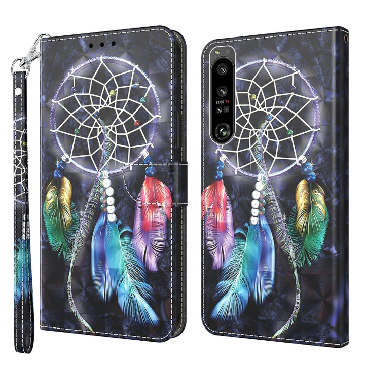 3D Painted Leather Phone Case, For Sony Xperia 1 IV, For Sony Xperia 10 IV