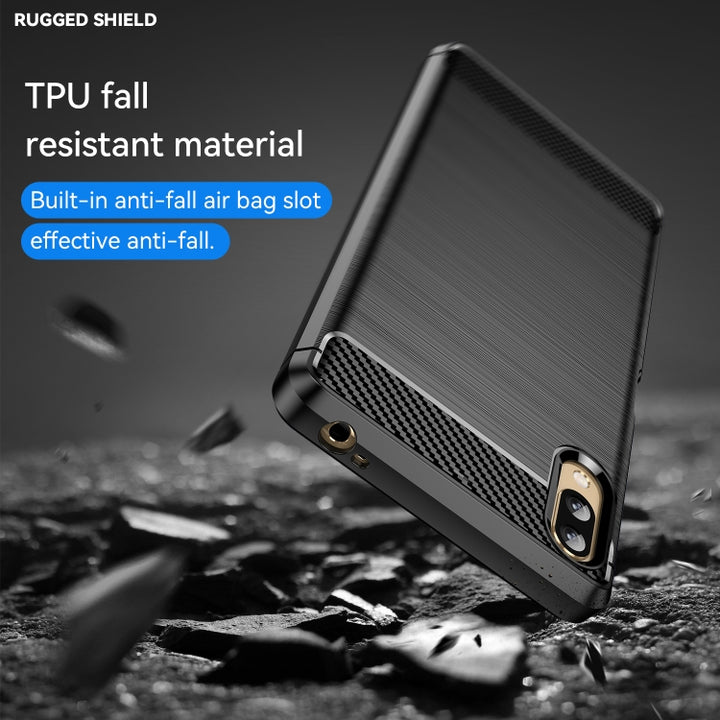 Brushed Texture Carbon Fiber TPU Phone Case, For Sony Xperia L3, For Sony Xperia XZ1, For Sony Xperia 8/8 Lite, For Sony Xperia Ace II, For Sony Xperia 5 III, For Sony Xperia Pro-I