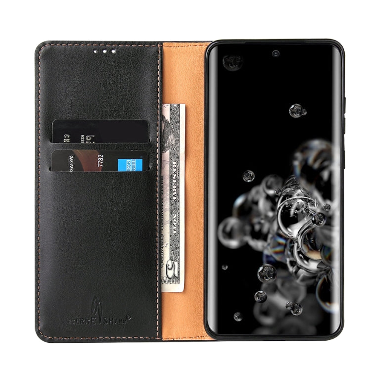 Fierre Shann PU Genuine Leather Texture Horizontal Flip Leather Case with Holder & Card Slots & Wallet, For Samsung Galaxy S20 Ultra