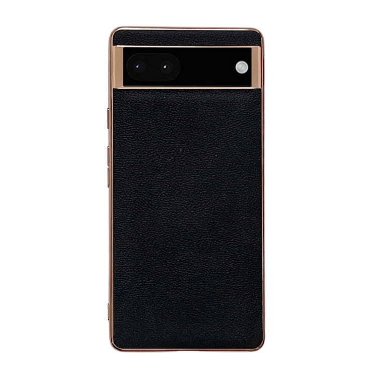 Genuine Leather Luolai Series Nano Electroplating Phone Case, For Google Pixel 6, For Google Pixel 6 Pro, For Google Pixel 7, For Google Pixel 7 Pro