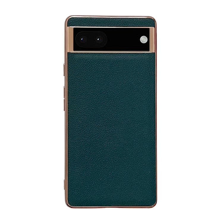 Genuine Leather Luolai Series Nano Electroplating Phone Case, For Google Pixel 6, For Google Pixel 6 Pro, For Google Pixel 7, For Google Pixel 7 Pro