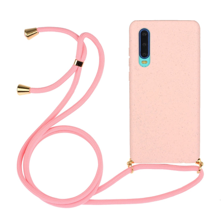 Wheat Straw Material + TPU Protective Case with Lanyard, For Huawei P30, For Huawei P30 Lite, For Huawei P30 Pro, For Galaxy S20 Plus, For Samsung Galaxy S10, For Samsung Galaxy S10 Plus