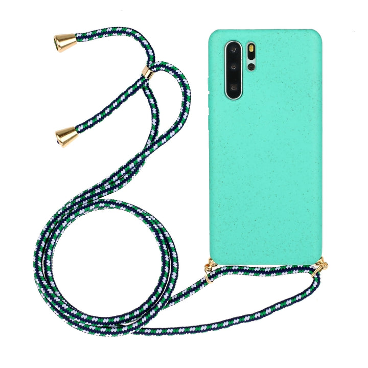 Wheat Straw Material + TPU Protective Case with Lanyard, For Huawei P30, For Huawei P30 Lite, For Huawei P30 Pro, For Galaxy S20 Plus, For Samsung Galaxy S10, For Samsung Galaxy S10 Plus