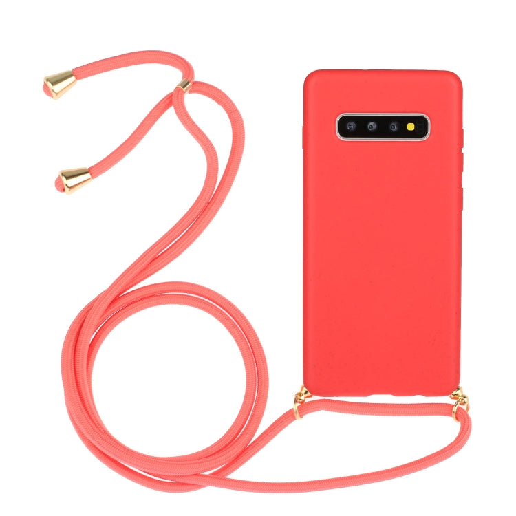 Wheat Straw Material + TPU Protective Case with Lanyard, For Huawei P30, For Huawei P30 Lite, For Huawei P30 Pro, For Galaxy S20 Plus, For Samsung Galaxy S10, For Samsung Galaxy S10 Plus