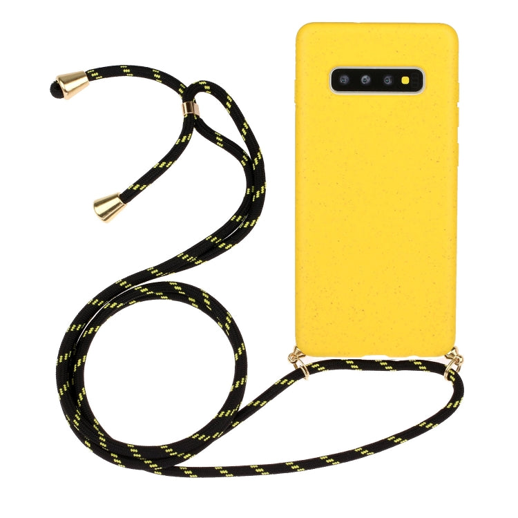 Wheat Straw Material + TPU Protective Case with Lanyard, For Huawei P30, For Huawei P30 Lite, For Huawei P30 Pro, For Galaxy S20 Plus, For Samsung Galaxy S10, For Samsung Galaxy S10 Plus