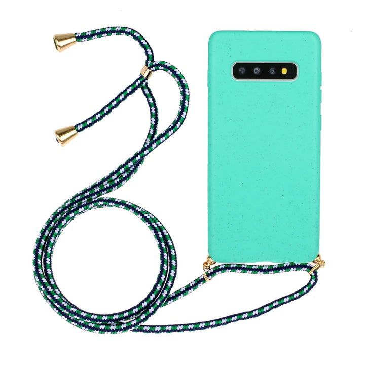 Wheat Straw Material + TPU Protective Case with Lanyard, For Huawei P30, For Huawei P30 Lite, For Huawei P30 Pro, For Galaxy S20 Plus, For Samsung Galaxy S10, For Samsung Galaxy S10 Plus