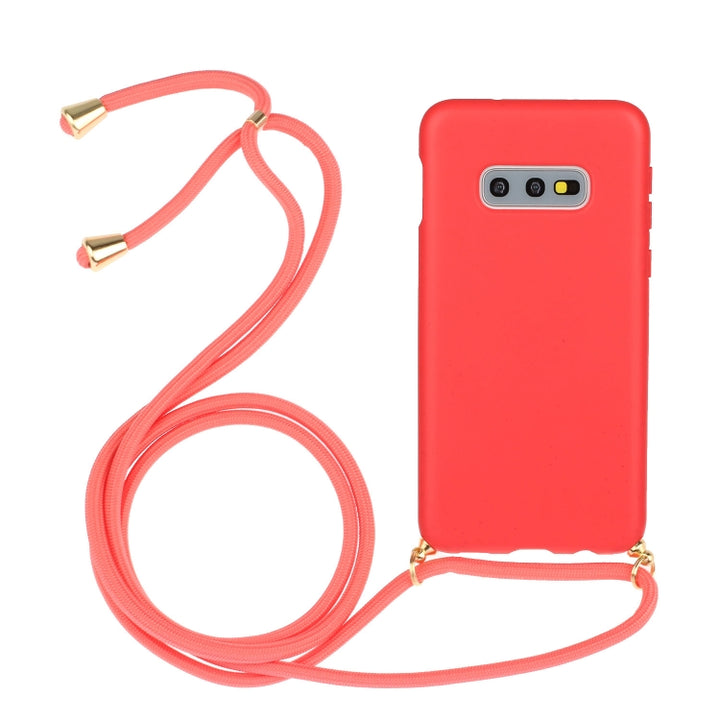 Wheat Straw Material + TPU Protective Case with Lanyard, For Samsung Galaxy S10e, For Samsung Galaxy S20, For Samsung Galaxy S20 Plus, For Samsung Galaxy S20 Ultra