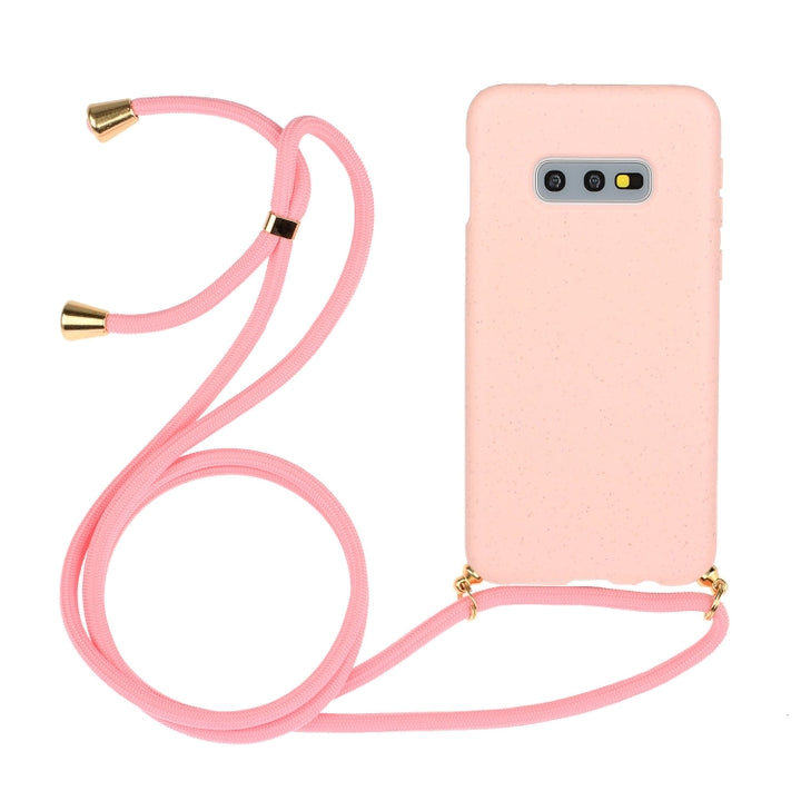 Wheat Straw Material + TPU Protective Case with Lanyard, For Samsung Galaxy S10e, For Samsung Galaxy S20, For Samsung Galaxy S20 Plus, For Samsung Galaxy S20 Ultra