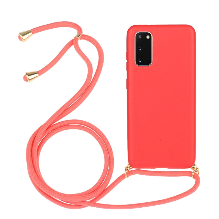 Wheat Straw Material + TPU Protective Case with Lanyard, For Samsung Galaxy S10e, For Samsung Galaxy S20, For Samsung Galaxy S20 Plus, For Samsung Galaxy S20 Ultra