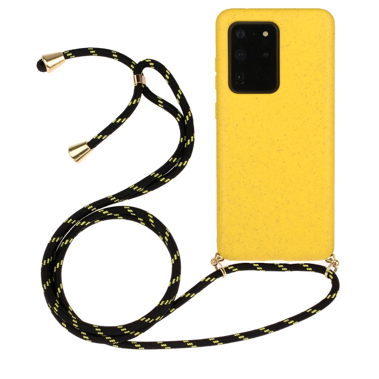 Wheat Straw Material + TPU Protective Case with Lanyard, For Samsung Galaxy S10e, For Samsung Galaxy S20, For Samsung Galaxy S20 Plus, For Samsung Galaxy S20 Ultra