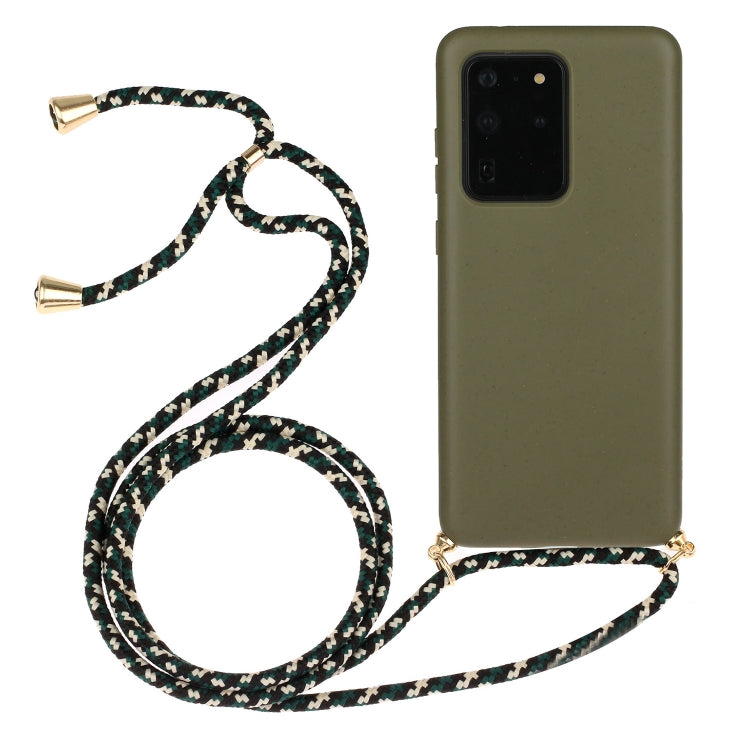 Wheat Straw Material + TPU Protective Case with Lanyard, For Samsung Galaxy S10e, For Samsung Galaxy S20, For Samsung Galaxy S20 Plus, For Samsung Galaxy S20 Ultra