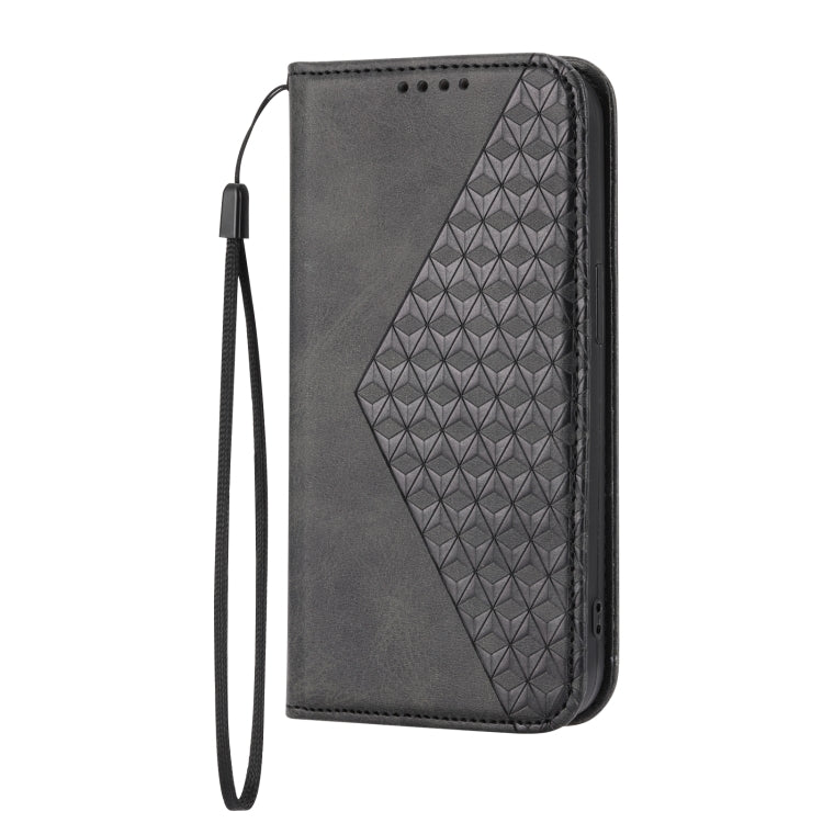 Cubic Grid Calf Texture Magnetic Closure Leather Phone Case, For Motorola One 5G Ace