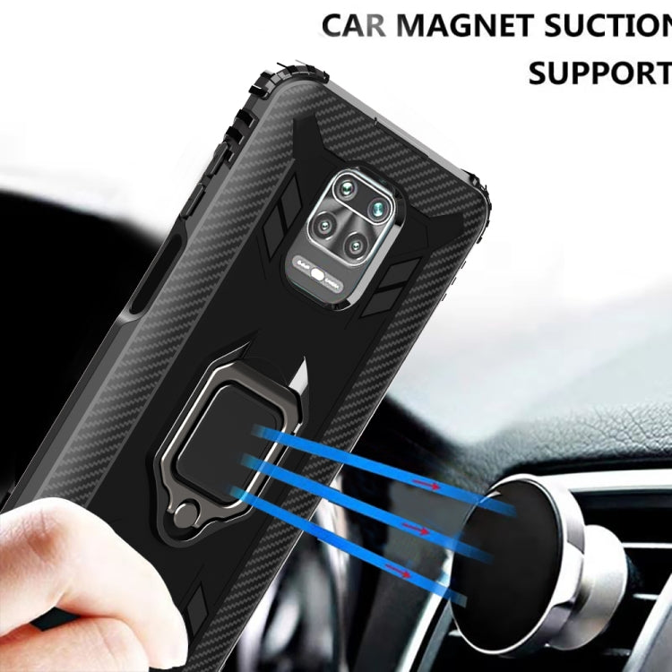 Carbon Fiber Protective Case with 360 Degree Rotating Ring Holder, For Xiaomi Redmi Note 9 Pro Max