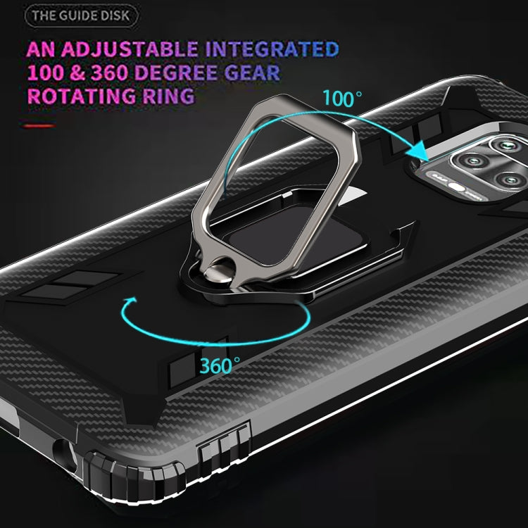 Carbon Fiber Protective Case with 360 Degree Rotating Ring Holder, For Xiaomi Redmi Note 9 Pro Max