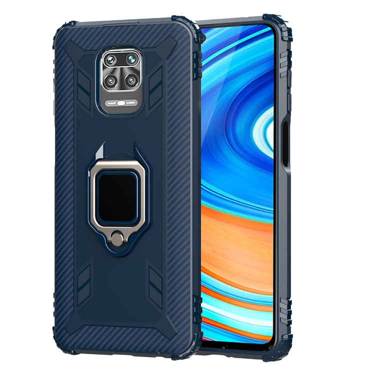 Carbon Fiber Protective Case with 360 Degree Rotating Ring Holder, For Xiaomi Redmi Note 9 Pro Max