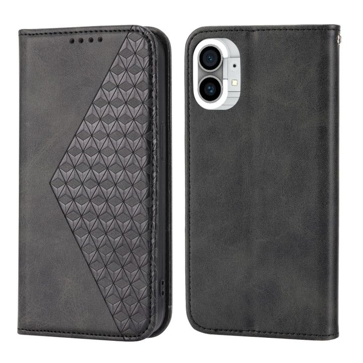 Cubic Grid Calf Texture Magnetic Closure Leather Phone Case, For Nothing Phone 1, For Xiaomi Redmi Note 11S 5G, For Xiaomi Redmi Note 11S Global, For Xiaomi Redmi Note 11 Pro 4G, For Xiaomi Redmi 10C 4G