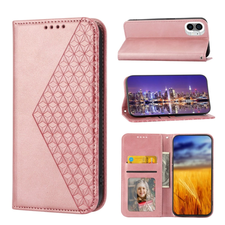 Cubic Grid Calf Texture Magnetic Closure Leather Phone Case, For Nothing Phone 1, For Xiaomi Redmi Note 11S 5G, For Xiaomi Redmi Note 11S Global, For Xiaomi Redmi Note 11 Pro 4G, For Xiaomi Redmi 10C 4G