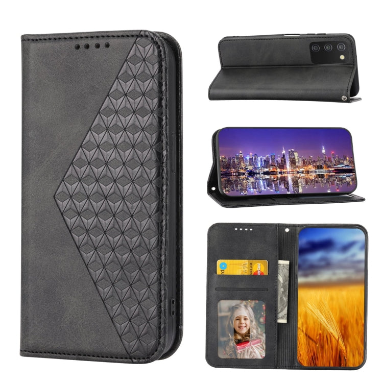 Cubic Grid Calf Texture Magnetic Closure Leather Phone Case, For Nothing Phone 1, For Xiaomi Redmi Note 11S 5G, For Xiaomi Redmi Note 11S Global, For Xiaomi Redmi Note 11 Pro 4G, For Xiaomi Redmi 10C 4G