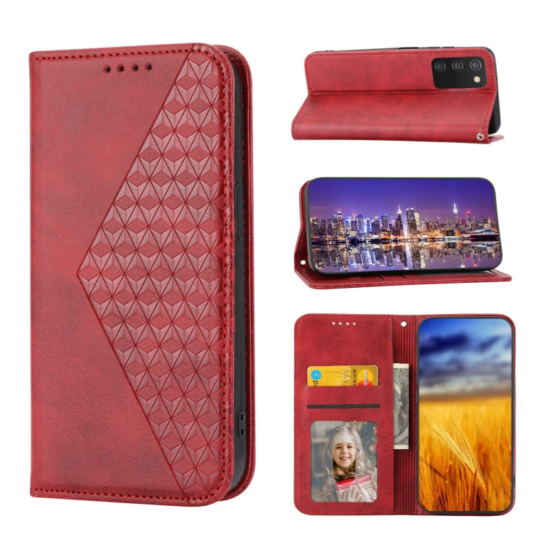 Cubic Grid Calf Texture Magnetic Closure Leather Phone Case, For Nothing Phone 1, For Xiaomi Redmi Note 11S 5G, For Xiaomi Redmi Note 11S Global, For Xiaomi Redmi Note 11 Pro 4G, For Xiaomi Redmi 10C 4G