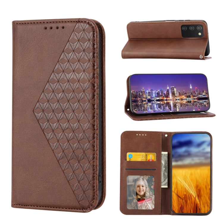 Cubic Grid Calf Texture Magnetic Closure Leather Phone Case, For Nothing Phone 1, For Xiaomi Redmi Note 11S 5G, For Xiaomi Redmi Note 11S Global, For Xiaomi Redmi Note 11 Pro 4G, For Xiaomi Redmi 10C 4G