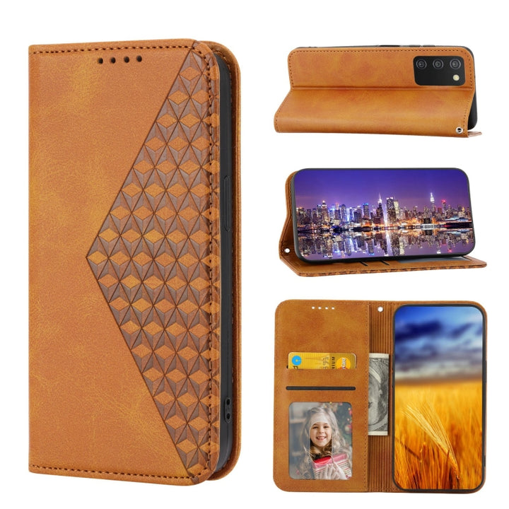 Cubic Grid Calf Texture Magnetic Closure Leather Phone Case, For Nothing Phone 1, For Xiaomi Redmi Note 11S 5G, For Xiaomi Redmi Note 11S Global, For Xiaomi Redmi Note 11 Pro 4G, For Xiaomi Redmi 10C 4G