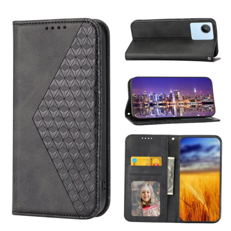 Cubic Grid Calf Texture Magnetic Closure Leather Phone Case, For Nothing Phone 1, For Xiaomi Redmi Note 11S 5G, For Xiaomi Redmi Note 11S Global, For Xiaomi Redmi Note 11 Pro 4G, For Xiaomi Redmi 10C 4G