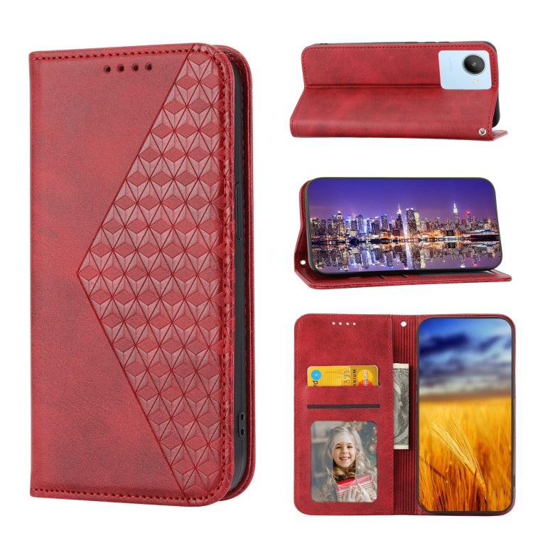 Cubic Grid Calf Texture Magnetic Closure Leather Phone Case, For Nothing Phone 1, For Xiaomi Redmi Note 11S 5G, For Xiaomi Redmi Note 11S Global, For Xiaomi Redmi Note 11 Pro 4G, For Xiaomi Redmi 10C 4G