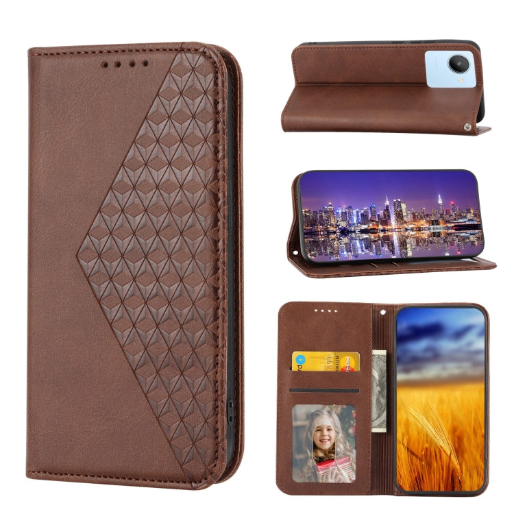 Cubic Grid Calf Texture Magnetic Closure Leather Phone Case, For Nothing Phone 1, For Xiaomi Redmi Note 11S 5G, For Xiaomi Redmi Note 11S Global, For Xiaomi Redmi Note 11 Pro 4G, For Xiaomi Redmi 10C 4G