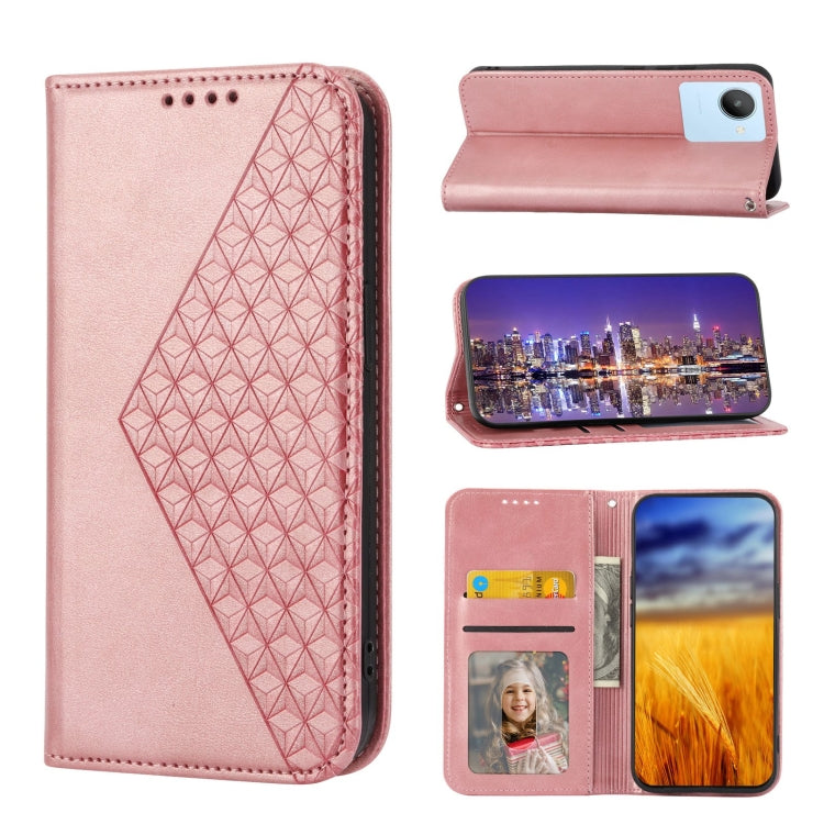 Cubic Grid Calf Texture Magnetic Closure Leather Phone Case, For Nothing Phone 1, For Xiaomi Redmi Note 11S 5G, For Xiaomi Redmi Note 11S Global, For Xiaomi Redmi Note 11 Pro 4G, For Xiaomi Redmi 10C 4G