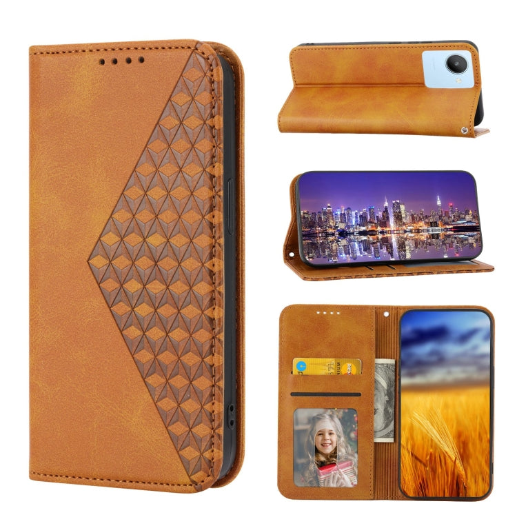 Cubic Grid Calf Texture Magnetic Closure Leather Phone Case, For Nothing Phone 1, For Xiaomi Redmi Note 11S 5G, For Xiaomi Redmi Note 11S Global, For Xiaomi Redmi Note 11 Pro 4G, For Xiaomi Redmi 10C 4G