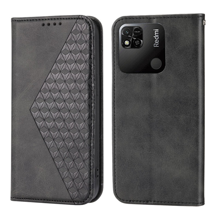 Cubic Grid Calf Texture Magnetic Closure Leather Phone Case, For Xiaomi Redmi 10A, For Xiaomi Redmi Note 11 Pro+, For Xiaomi 11T / 11T Pro, For Xiaomi Redmi Note 11T Pro, For Realme 9i